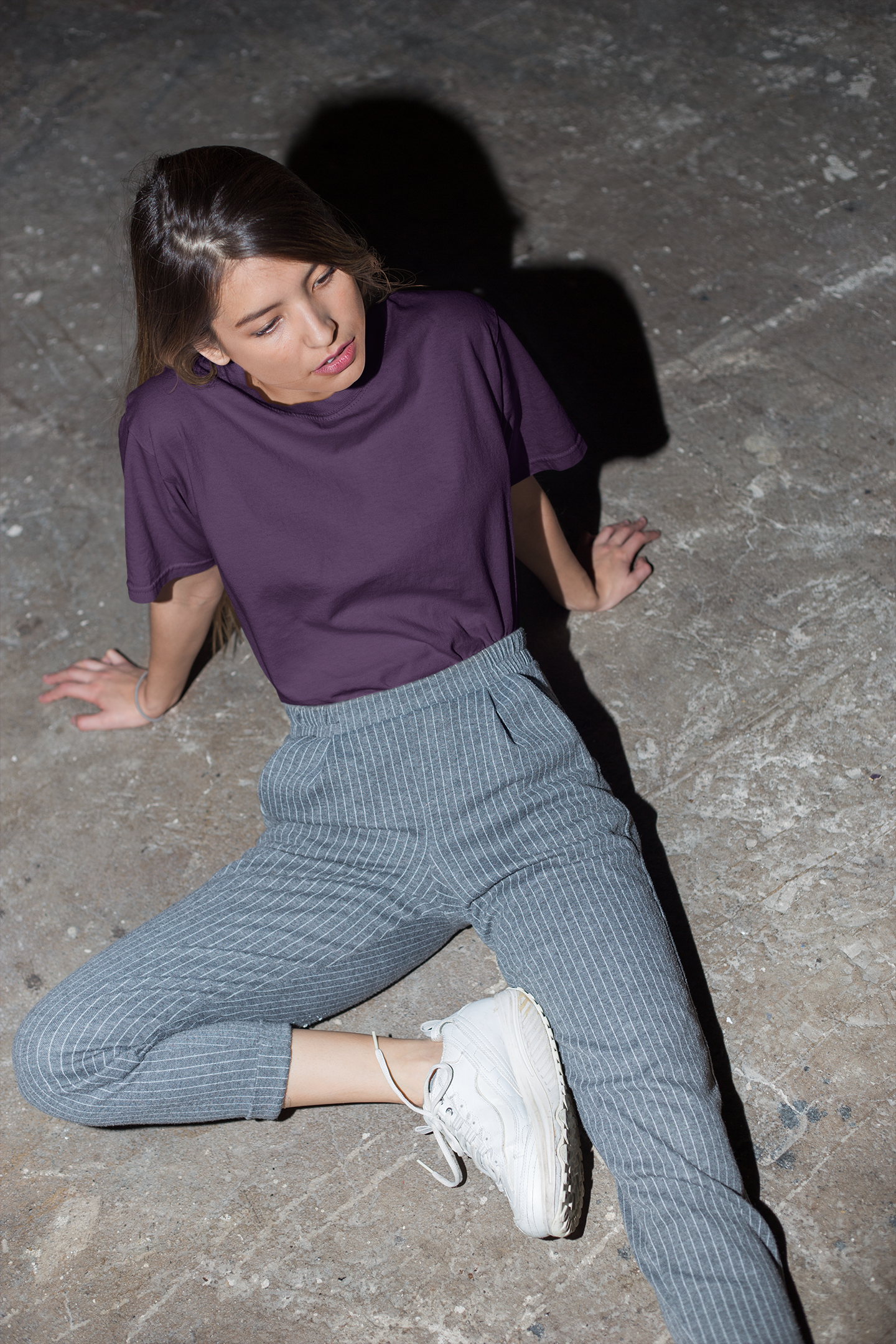 Purple - Unisex Premium Plain 100% Cotton Oversized Fit T-Shirt