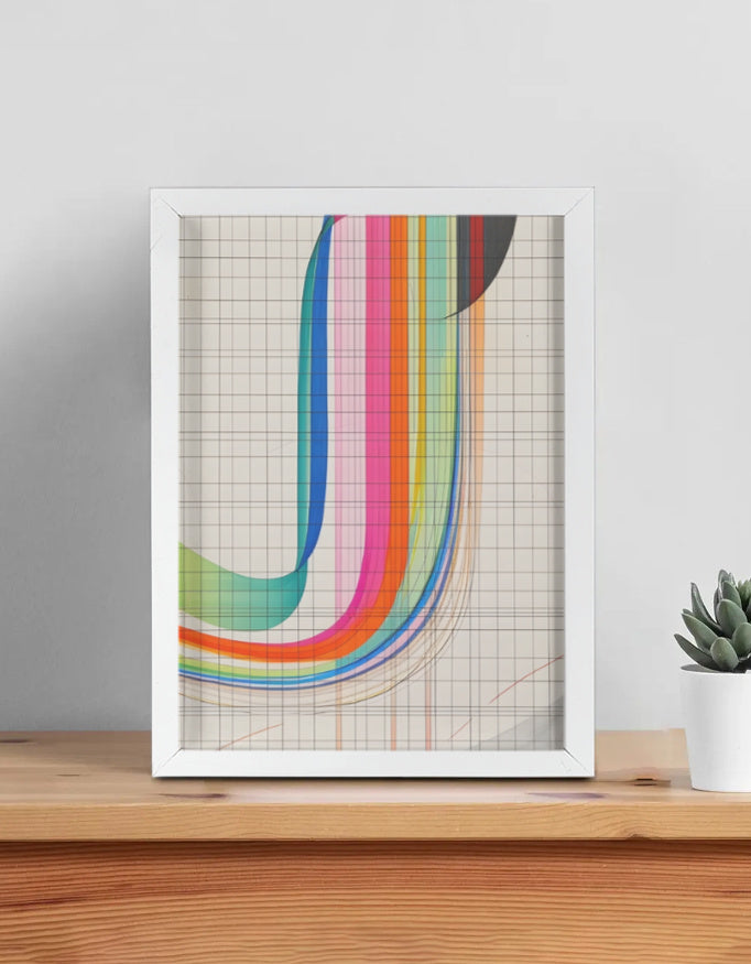 Modern abstract framed wall art, 12×16 inch – product view 1