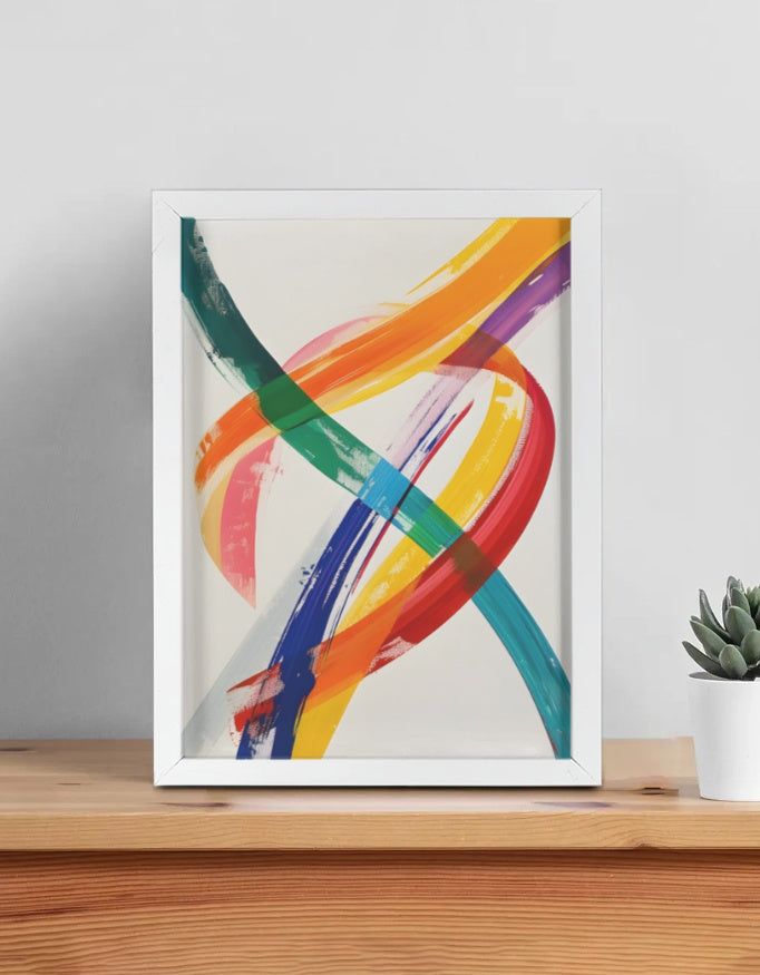 Modern abstract framed wall art, 12×16 inch – product view 1