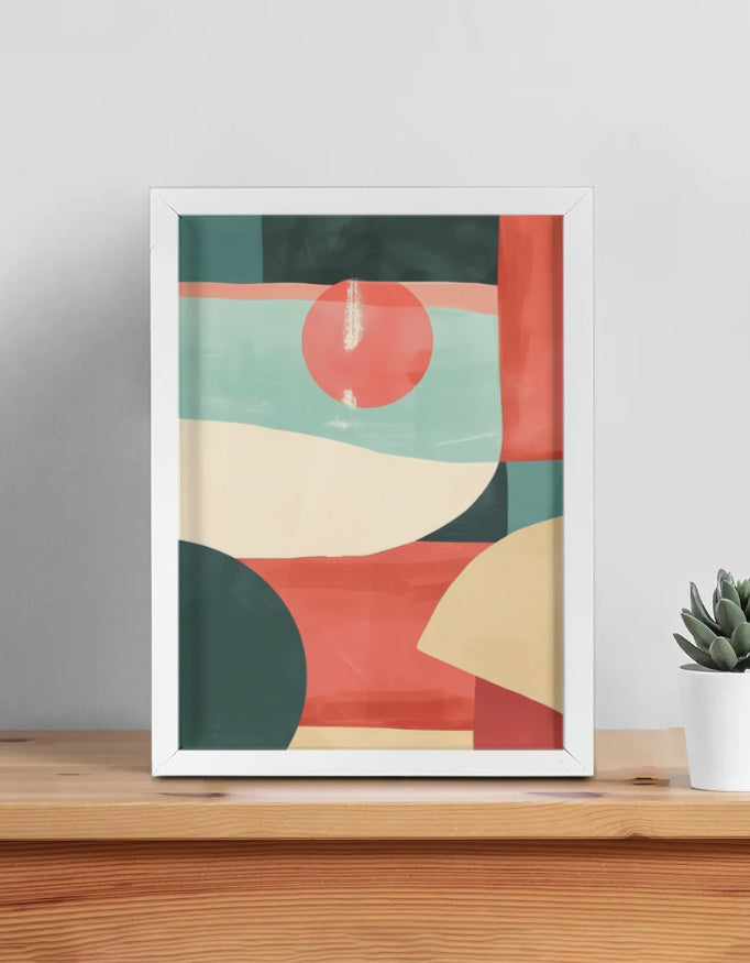 Modern abstract framed wall art, 12×16 inch – product view 1