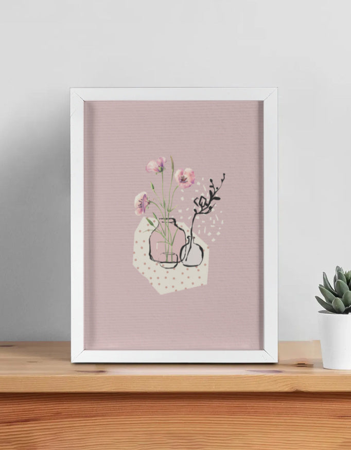 Aesthetic framed wall art in a 12×16 inch portrait format