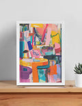 Modern abstract framed wall art, 12×16 inch – product view 1