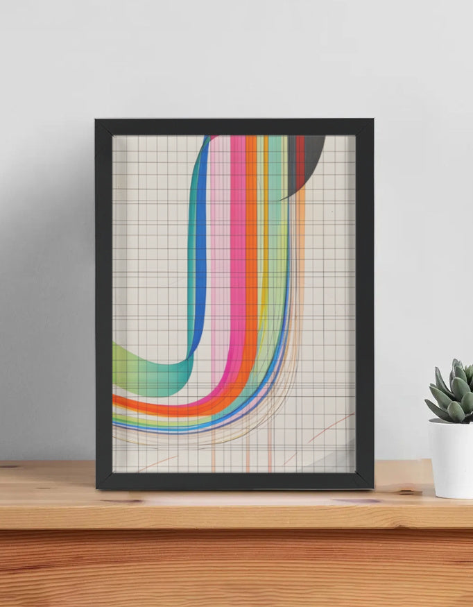 Modern abstract framed wall art, 12×16 inch – product view 2