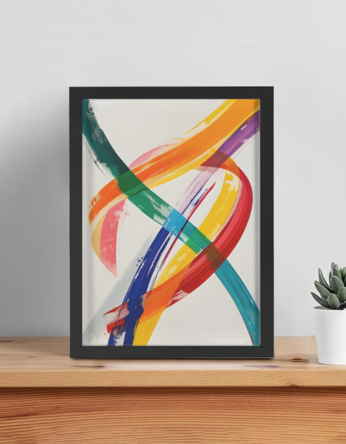 Modern abstract framed wall art, 12×16 inch – product view 2