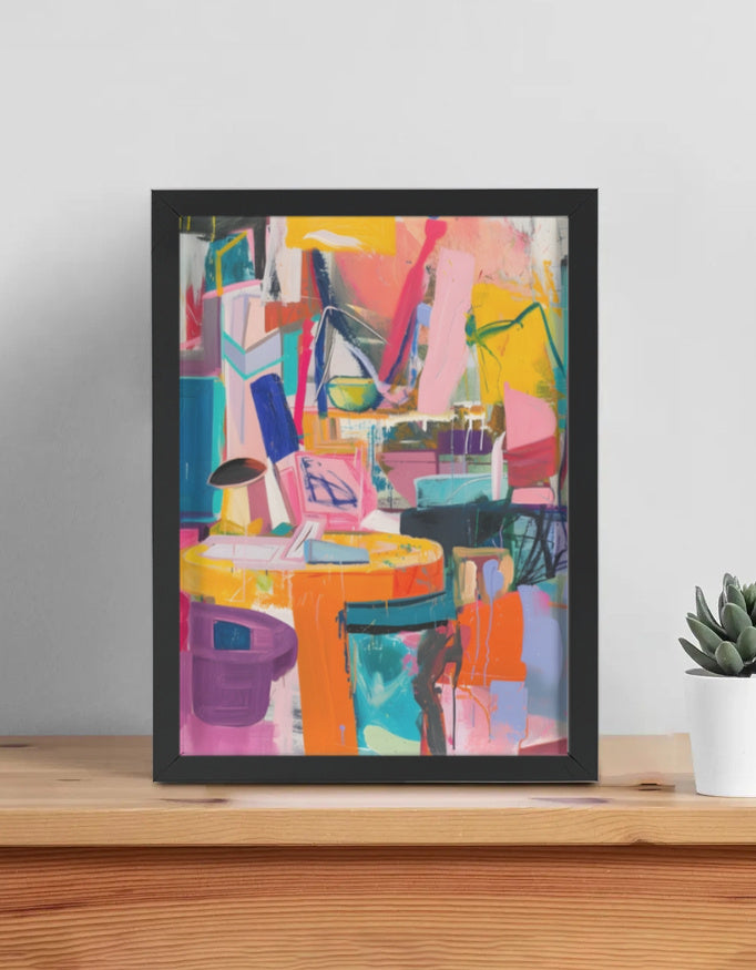 Modern abstract framed wall art, 12×16 inch – product view 2