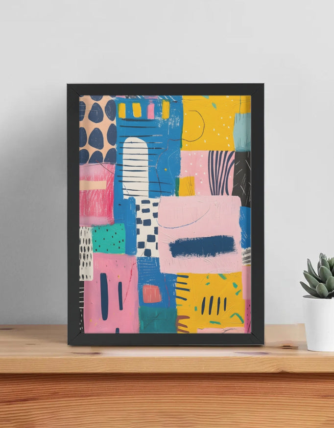 Modern abstract framed wall art, 12×16 inch – product view 2