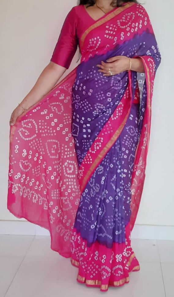 Bandhani Silk Saree