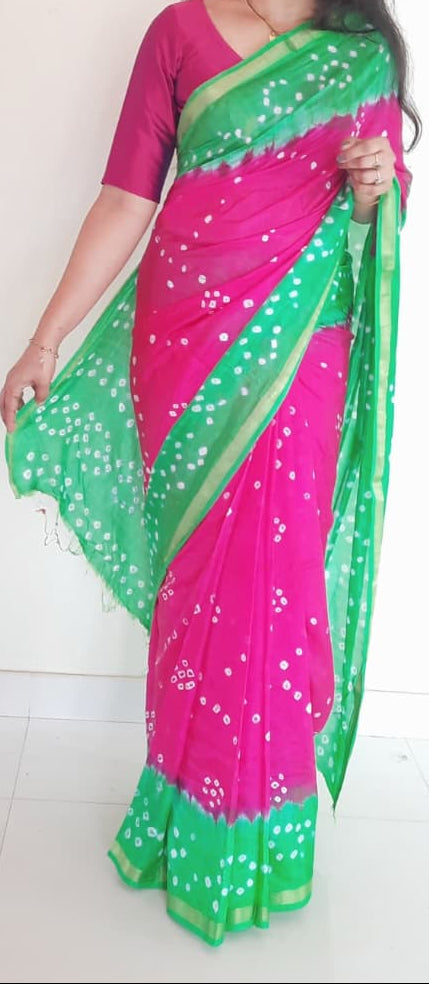 Bandhani Silk Saree