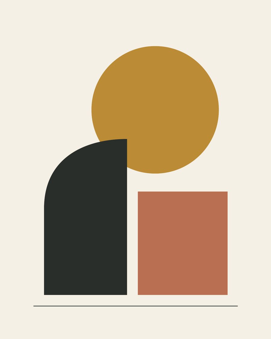 Ochre Balance — Abstract Digital Art — clean vector edition printable up to 40 inches