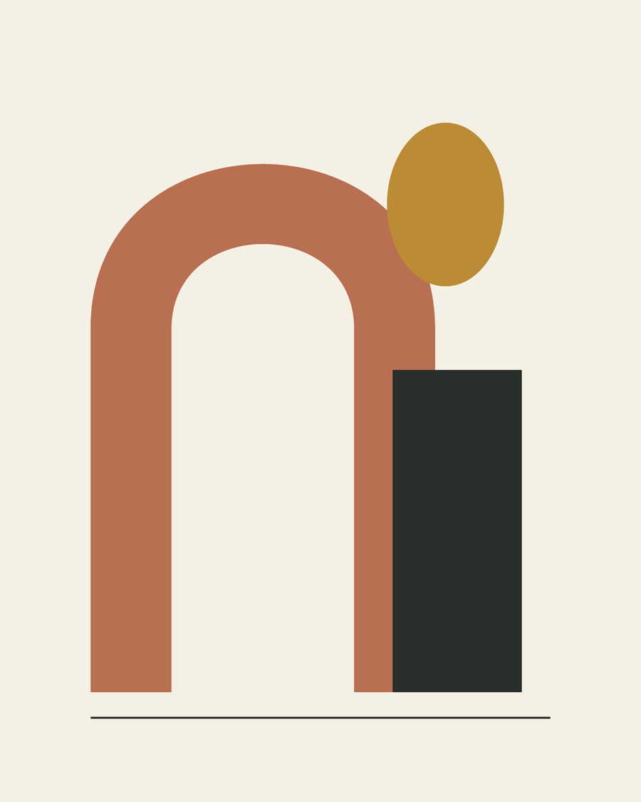 Terracotta Passage — Abstract Digital Art — clean vector edition printable up to 40 inches